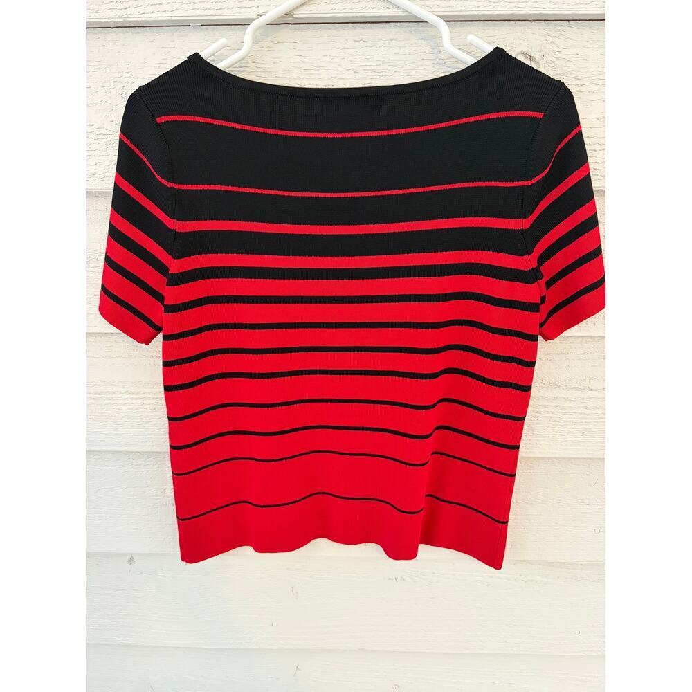 World Republic Black & Red Striped Knit Top Size M – Stretchy Chic - Picture 5 of 7